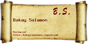 Bakay Salamon névjegykártya